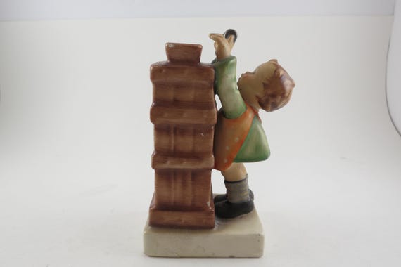 Vintage Goebel Hummel Figurine Little Thrifty Girl with Bank Damaged