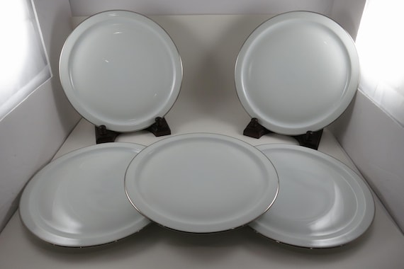 Set of Five Vintage CH Field Haviland Limoges Skandia 9 1/2 Inch Luncheon Plates