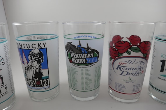 Vintage & Modern Kentucky Derby Horse Racing Glasses 1992-24 Sold Individually