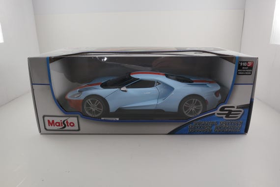 Maisto 1:18 Scale 2019 Ford GT Blue & Orange Special Edition Model New In Original Box Perfect Condition
