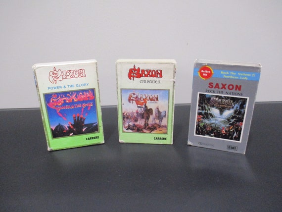 Vintage 1980's Saxon Cassette Tapes Excellent Condition South Korean Pressings Power Glory Crusader Rock the Nations Sold Individually