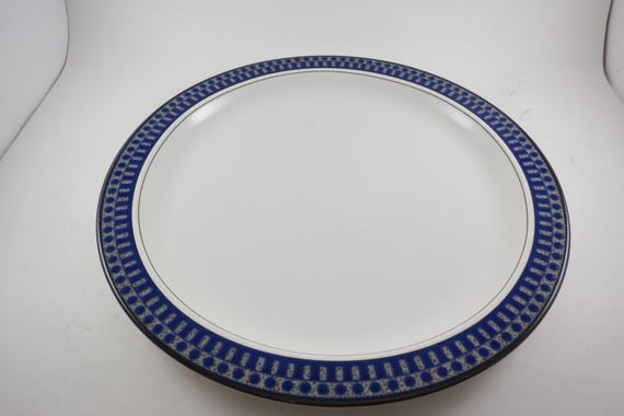 Vintage Mikasa Aztec Blue Serving Plate, Potter's Touch Ironstone 12.75 Inch