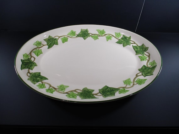 Huge Vintage Franciscan Earthenware Ivy Pattern 18 Inch Oval Serving Platter Excellent Condition