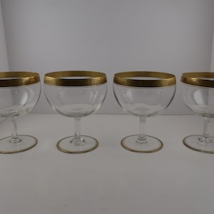 Vintage Tiffin Franciscan Gold Rimmed Margarita Glasses - Set of 4