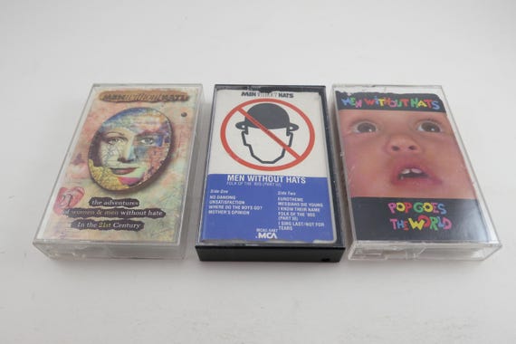Vintage 1980's Men Without Hats Cassette Tapes Folk of the 80s Pop Goes The World In the 21st Century Sold Individually