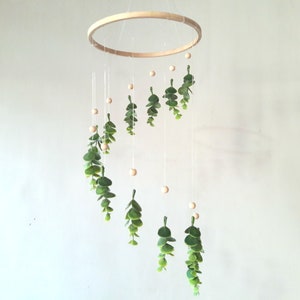 EUCALYPTUS swirls Greenery mobile - leaf Mobile, Nursery mobile, Crib Mobile, nursery decor