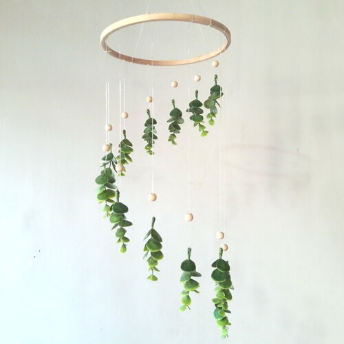 EUCALYPTUS Greenery Mobile Leaf Mobile Nursery Mobile Crib Etsy
