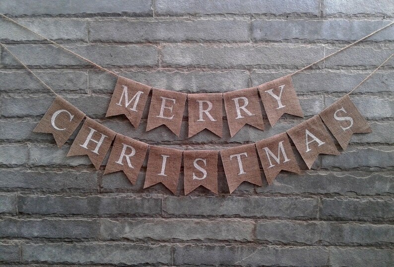 Merry Christmas Burlap Banner 