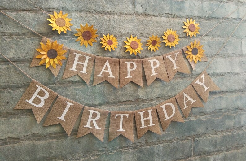 Download SUNFLOWER BIRTHDAY burlap banner Burlap banner for Birthday | Etsy SUNFLOWER BIRTHDAY burlap banner Burlap banner for Birthday | Etsy