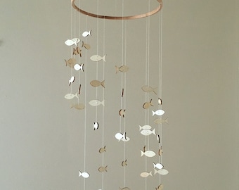 LET'S GO FISHING - Fish Mobile, Ocean mobile, Crib Mobile, neutral nursery decor