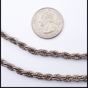 Vintage Set of Two Graduated Heavy Sterling Silver 925 Necklace Rope Chains