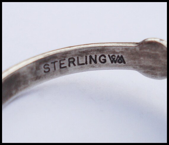 Vintage Sterling Silver Wheeler Golden Stone Ring… - image 6