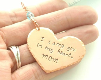 I Carry You In My Heart Remembrance Ornament With Birthstone