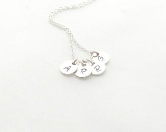 Tiny Initial Necklace With 1 to 6 Monogram Charms