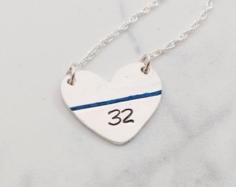 Thin Blue Line Heart Necklace