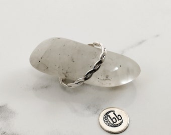 Twisted Ring, Sterling Silver Stacking Ring, Simple Wedding Band, Promise Ring