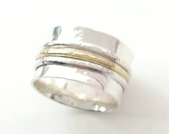 Gold and Silver Spinner Ring