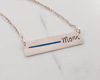 Thin Blue Line Necklace for Mom