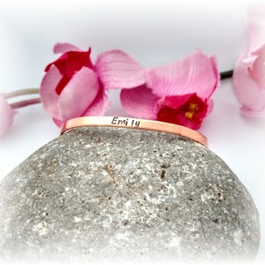 Skinny Personalized Sterling Silver Cuff Bracelet image 3