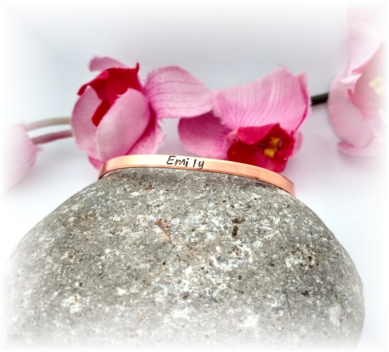 Skinny Personalized Sterling Silver Cuff Bracelet image 3