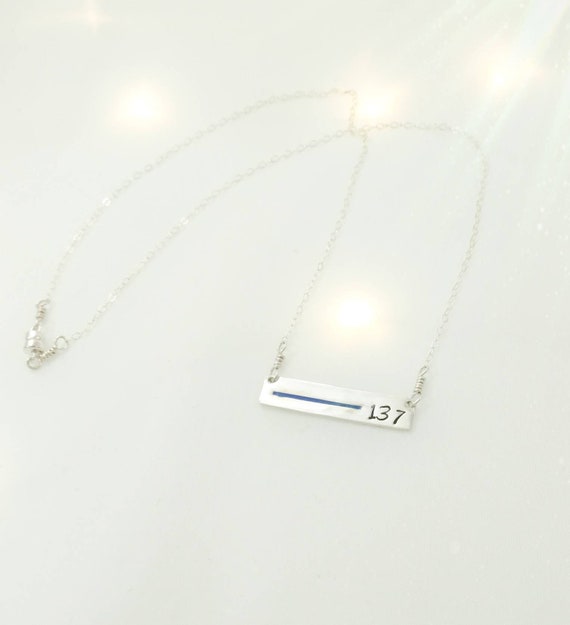 Thin Blue Line Necklace With Badge 