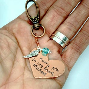 I Carry You In My Heart Remembrance Keychain image 5