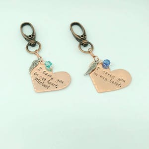 I Carry You In My Heart Remembrance Keychain image 6