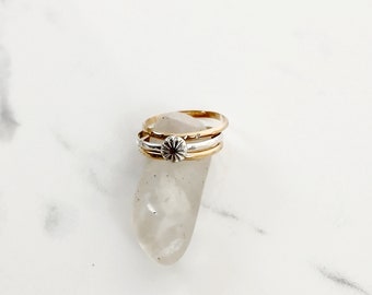 Set of 3 Stacking Rings, 1 Sterling Silver and 2 Gold Filled, Mixed Metal Rings, Gold and Silver Stacking Set, Mix and Match, Daughter Gift