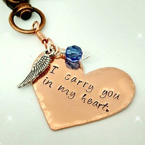 I Carry You In My Heart Remembrance Keychain image 4