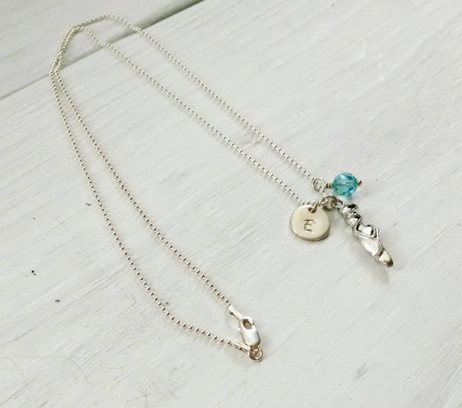 ballet slipper initial necklace - personalized gift for dance teacher - dance competition - ballerina birthday gift for dancing ballet slipper initial necklace - personalized gift for dance teacher - dance competition - ballerina birthday gift for dancing