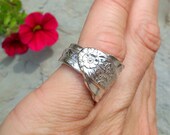 Silver Spoon Ring, Rogers and Bros Modern Rose, Circa 1949, Vintage Silverware Jewelry, Gift for Her, Christmas Stocking Stuffer, Birthday