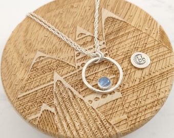 Moonstone Circle Necklace