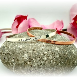 Skinny Personalized Sterling Silver Cuff Bracelet image 2