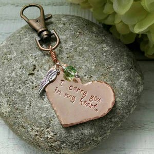 I Carry You In My Heart Remembrance Keychain image 8