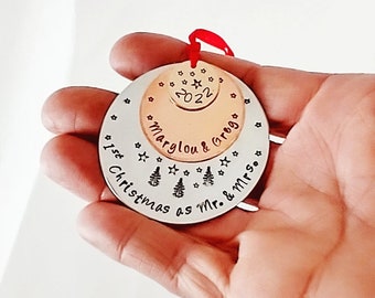 Personalized 1st Christmas Ornament, Mr. & Mrs. Keepsake