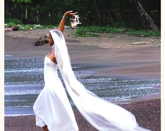 Strapless beach wedding dress