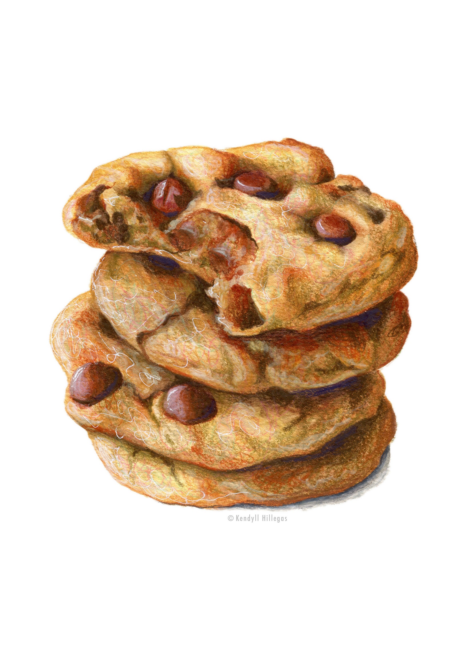 Chocolate Chip Cookies Giclee Fine Art Print Food Etsy