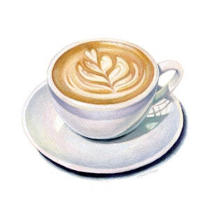 Cappuccino Illustration | Giclee Fine Art Print of a Latte Swirl