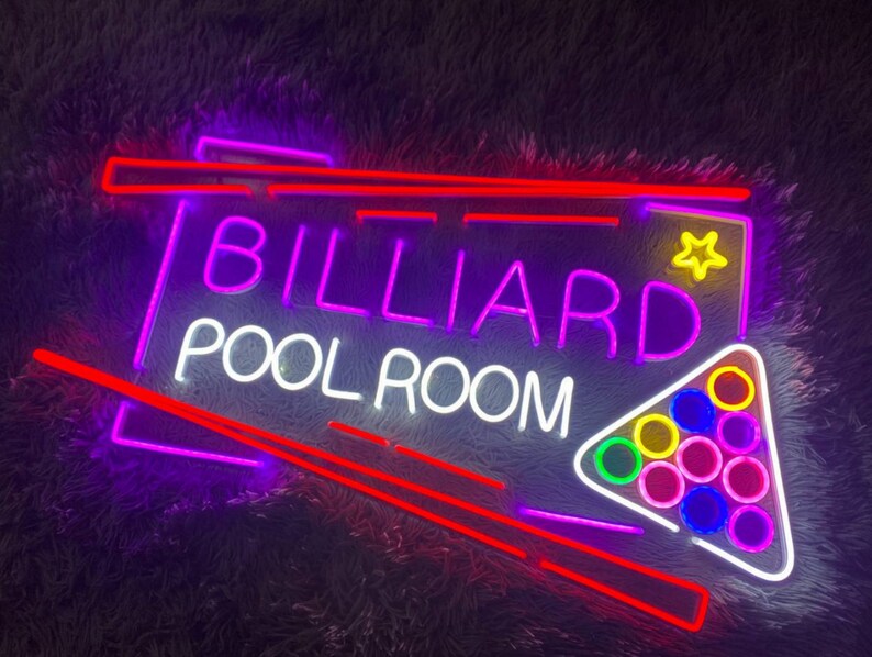 Pool Hall Neon Sign / Pool Room Led Sign / Billards Room Neon Etsy