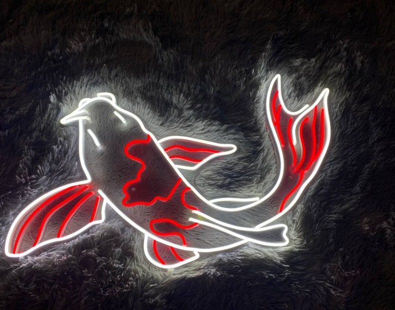 Koi Fish Neon Signs Custom Neon Sign Koi Led Sign Living - Etsy