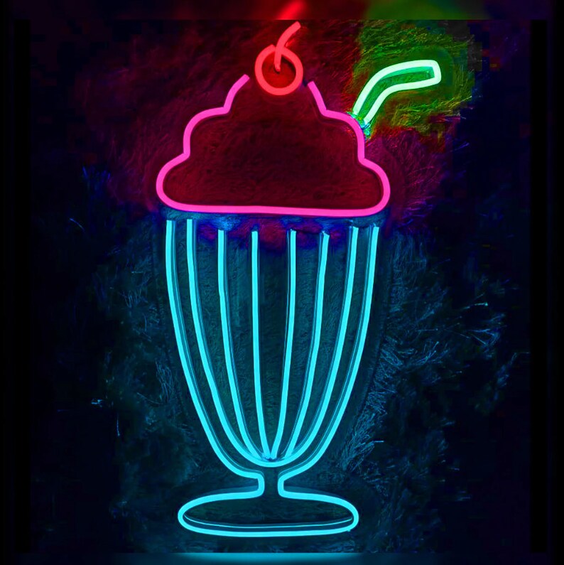 Milkshake Neon Sign Milkshake Led Sign Home Decor Custom Etsy