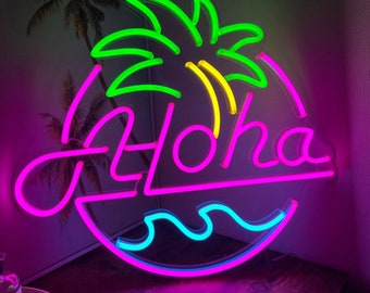 New Hawaii Aloha Neon Sign Wall Decor Artwork Light Lamp Display Party Gift 