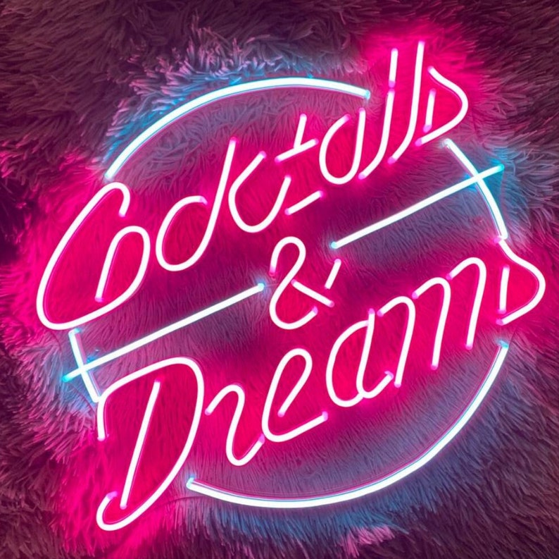 Cocktails & Dreams Neon Sign Cocktails and Dreams Led Light Etsy