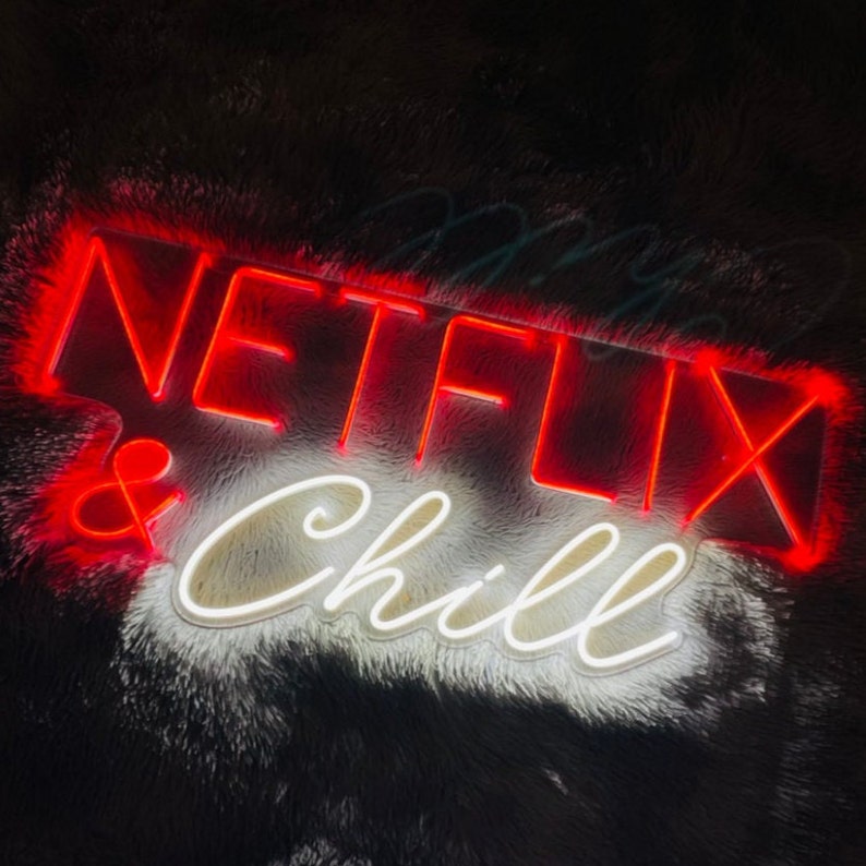 Netflix &amp; Chill Neon Signs Custom Neon Sign/ Netflix and - Etsy Israel