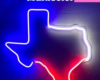 Texas Lone Star Bar Dual Color Led Neon Sign st6-i3116 