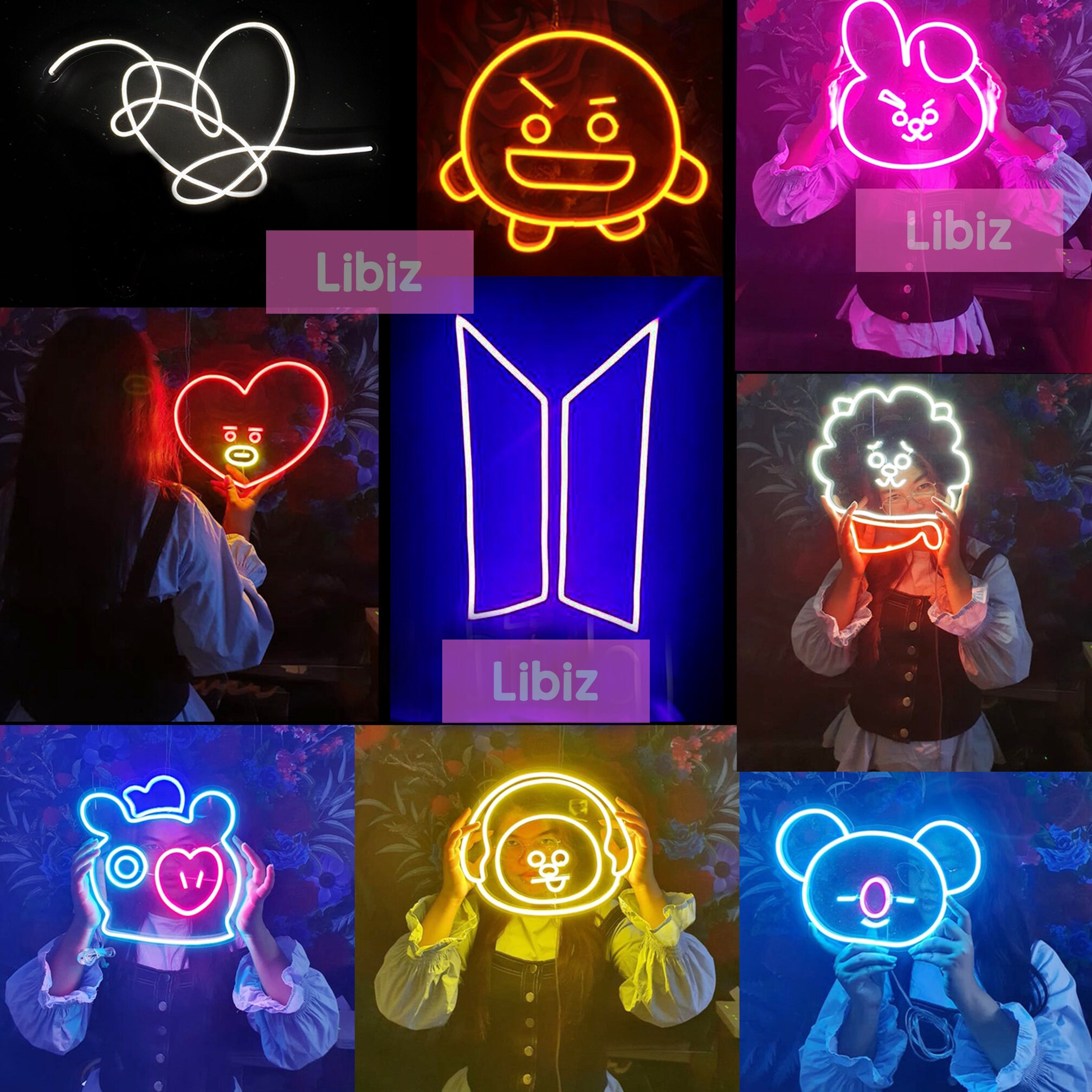 B Ts Neon Sign Music Neon Sign Gift For Army Bts Etsy