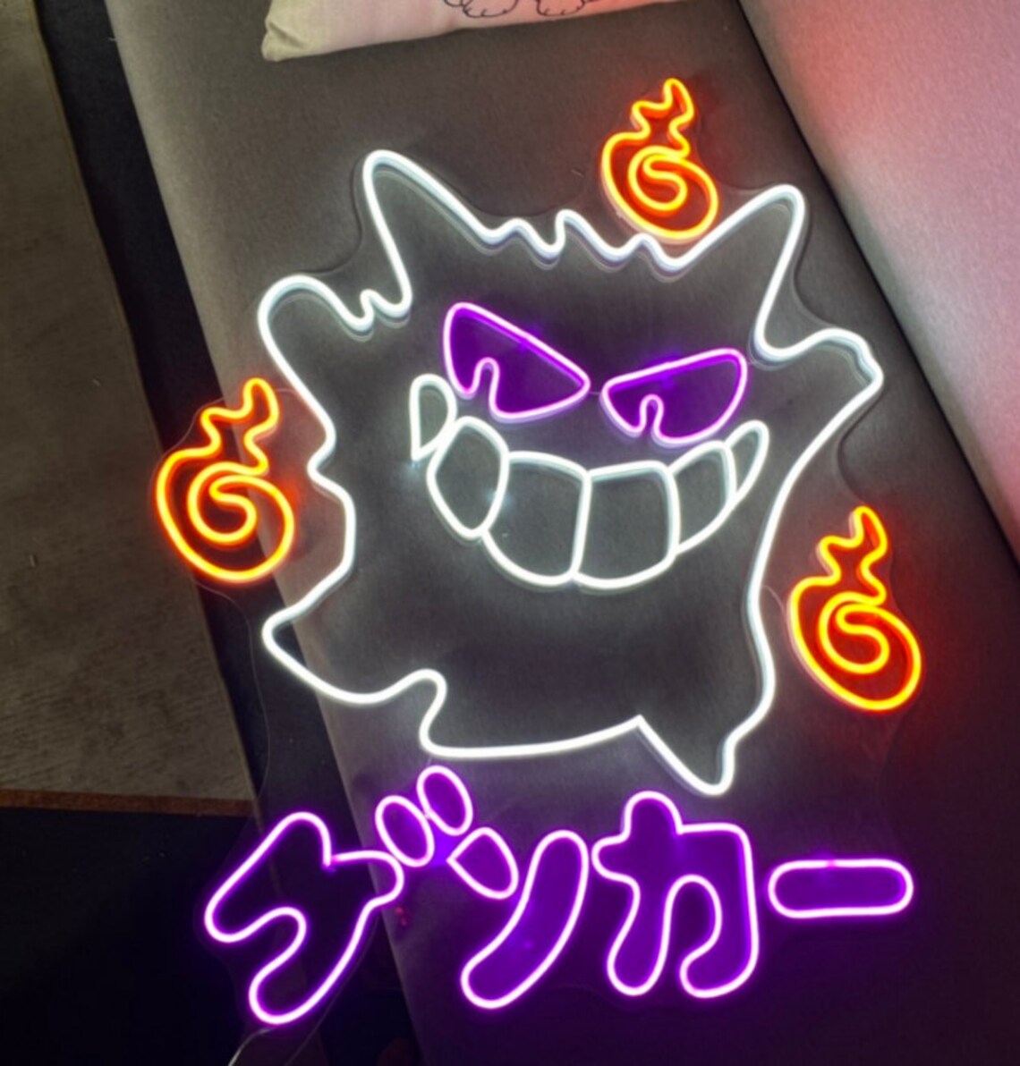 Gengar Neon Signs Japanese Anime Led Neon Sign Anime Neon Etsy India