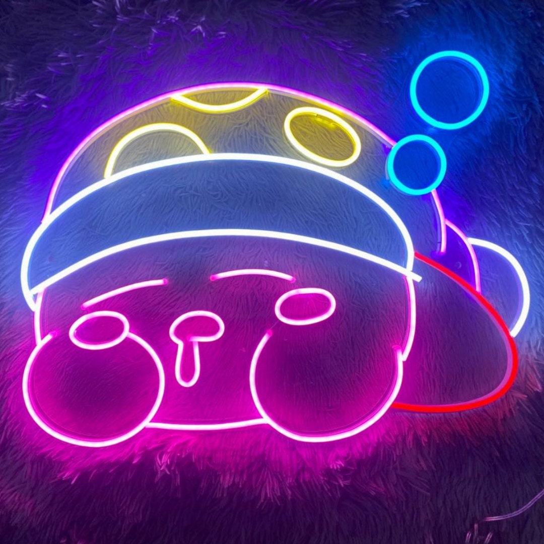 Sleeping Kirby Neon Sign Sleeping Kirby Led Sign Wall Decor - Etsy