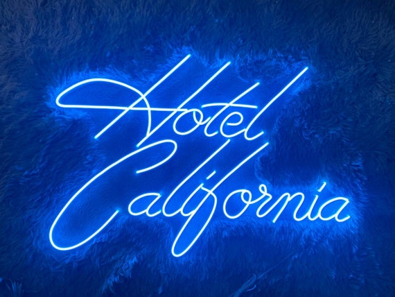 Hotel California Neon Sign Music Led Sign Wall Decor Custom - Etsy