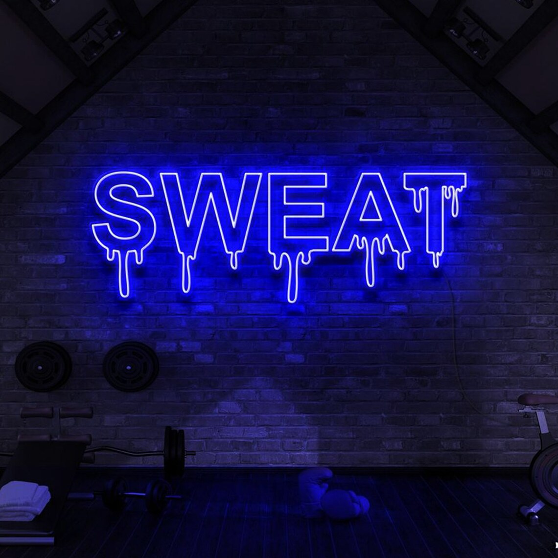 Dripping Sweat Neon Sign Gym Neon Light Sweat Neon Lights Etsy
